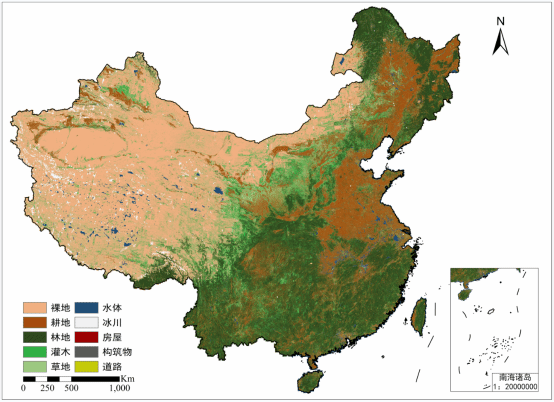 全国1米分辨率地表覆盖分类制图产品示意图.png