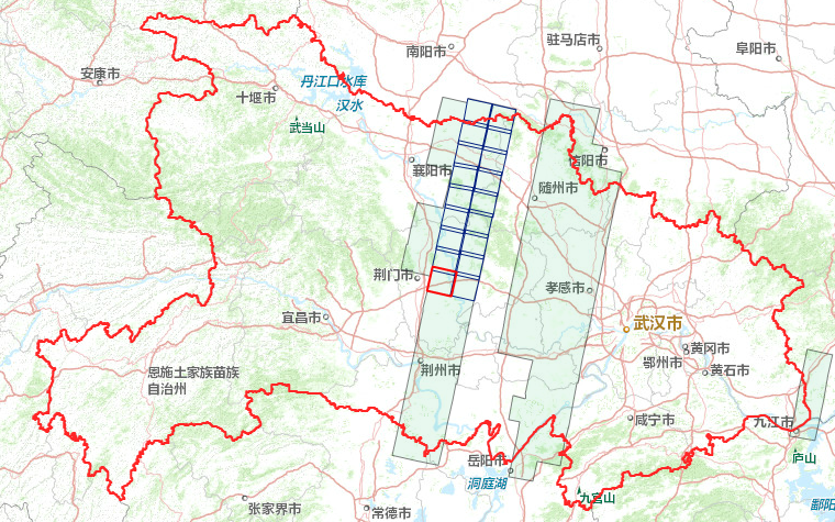 8米雷达数据)52景(如图5所示),覆盖范围包括武汉市,广水市,咸宁市图片